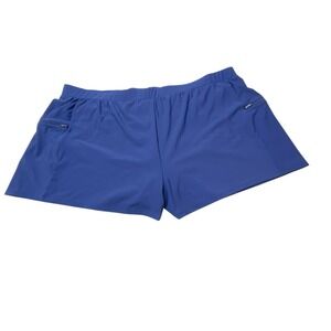 Coastal Cove Swim Short Women Plus Size 22W Blue Zip Pocket Mesh Lined 3" Inseam